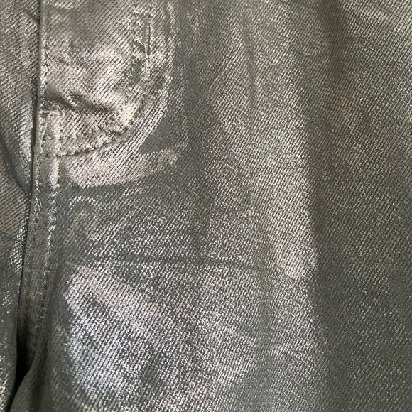 We The Free Lucky You Metallic Coated Mid Rise Barrel Jeans - 27 - Picture 2 of 5